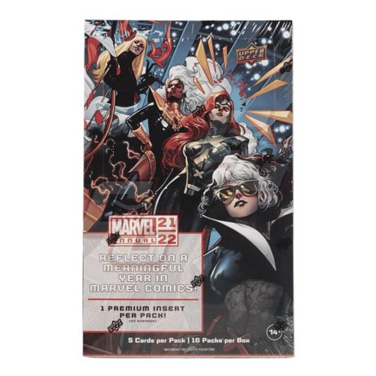 Marvel 2022 Reflect on a Meaningful Year in Marvel Comics 1 Premium Insert Deck Box, featuring comic book character artwork on the front.