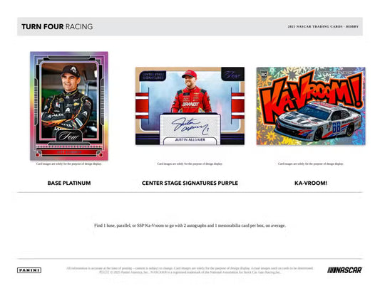 2025 Panini Turn Four Racing 10 Hobby Box Sealed Case - NASCAR Trading Cards with Autographs
