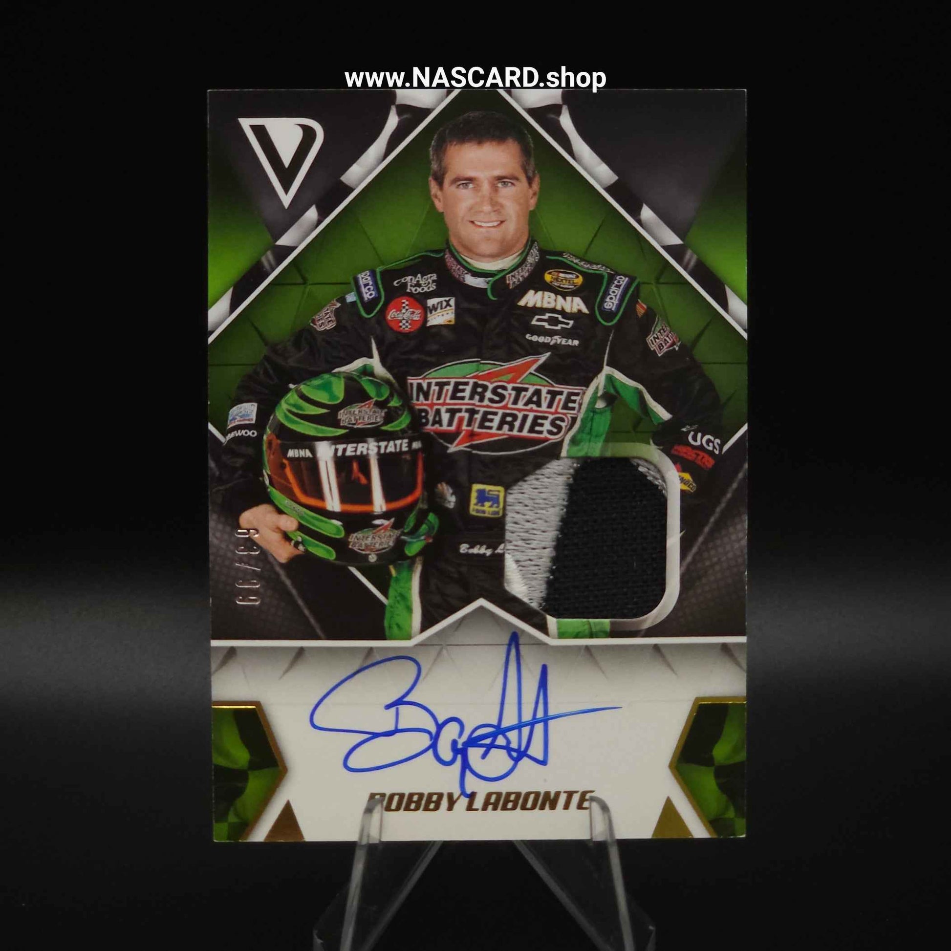 2019 Panini Victory Lane Signature Swatches Gold Bobby Labonte /99 - Card Gorilla