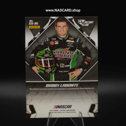 2019 Panini Victory Lane Signature Swatches Gold Bobby Labonte /99 - NASCARD.shop