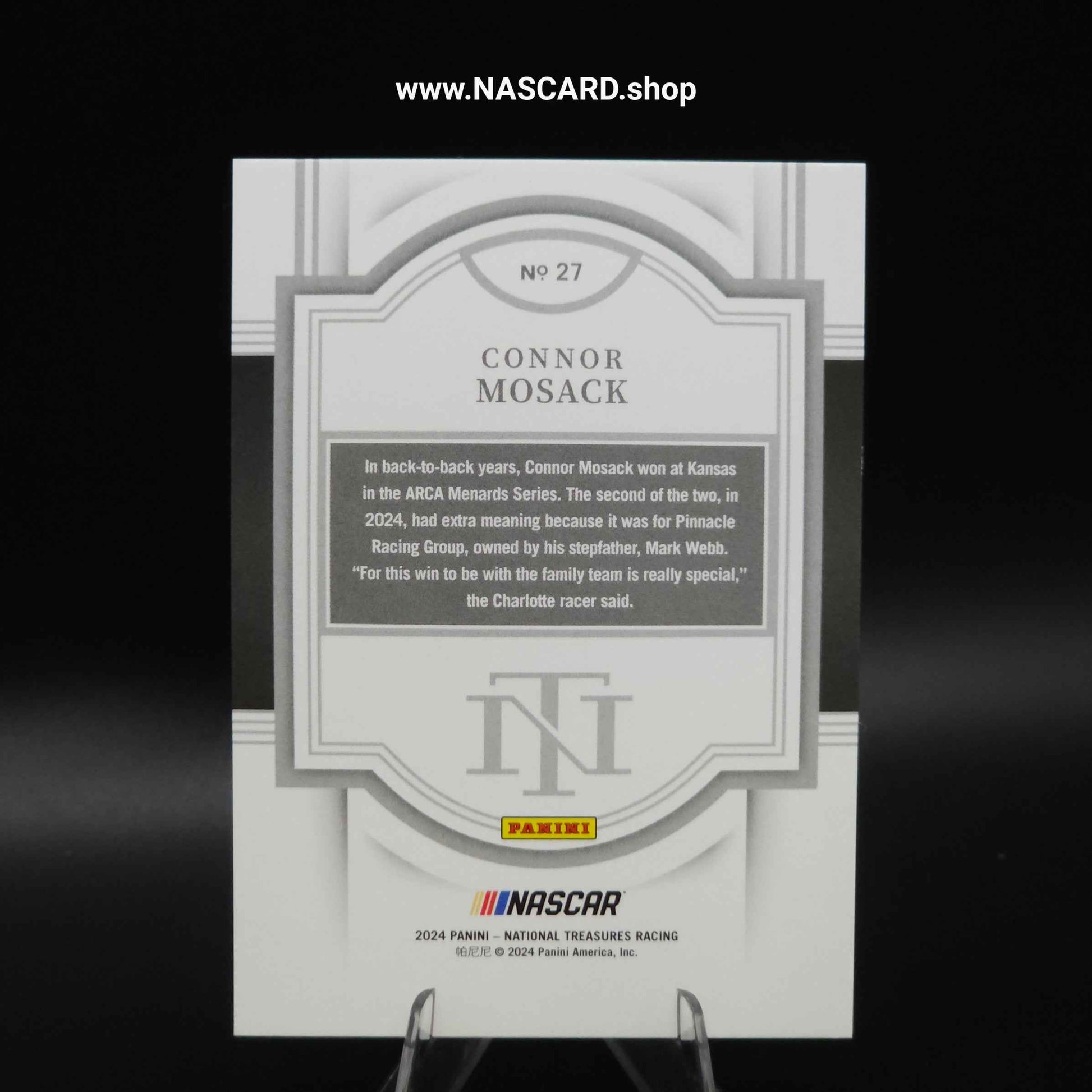 2024 National Treasures #27 Green Connor Mosack Rookie Card /5 - NASCARD.shop