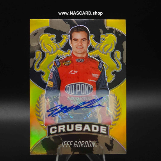 2021 Panini Chronicles Racing Crusade Autographs Gold Prizm #1 Jeff Gordon /10 - NASCARD.shop