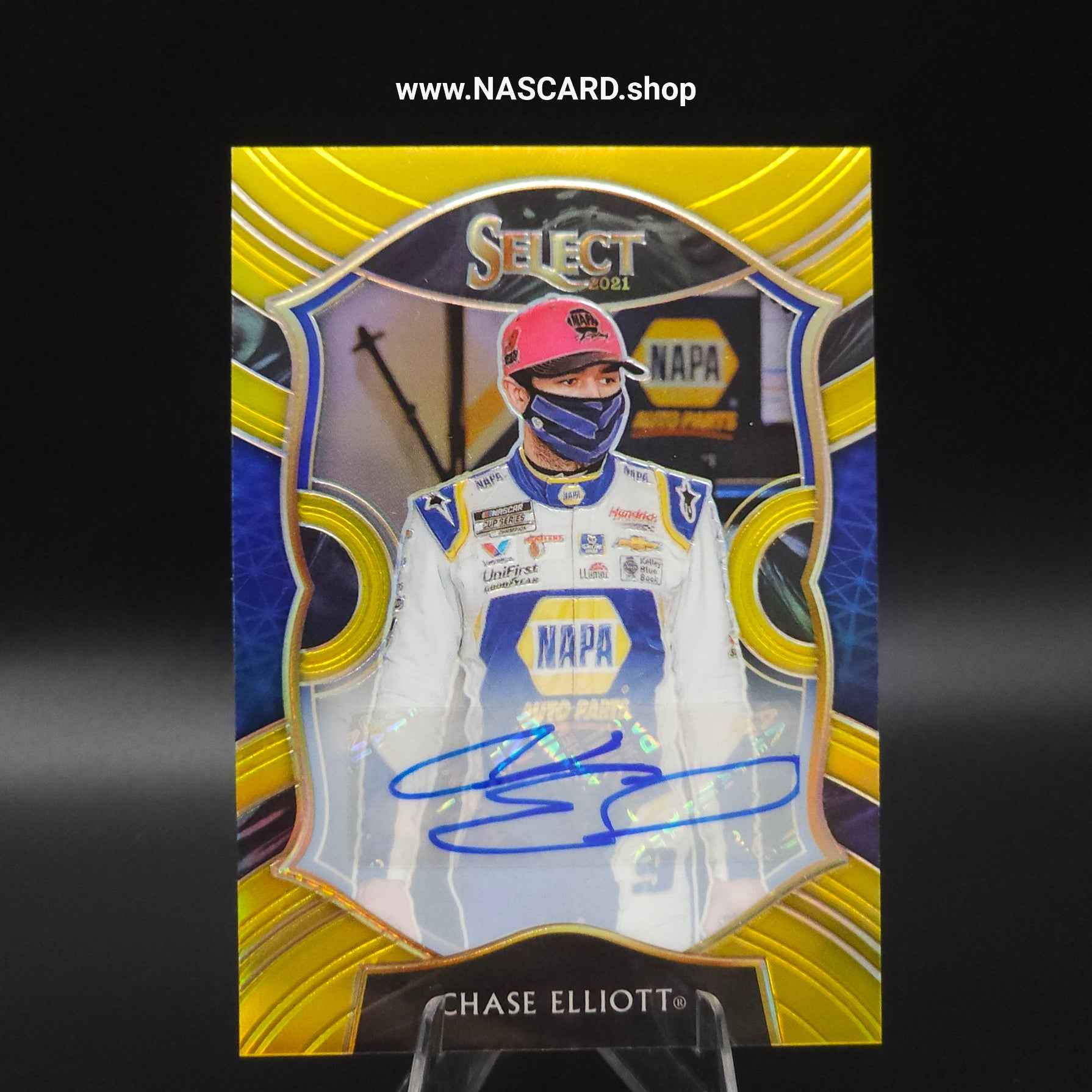 2021 Panini Chronicles Select Gold Prizm #9 Chase Elliott 09/10 - NASCARD.shop