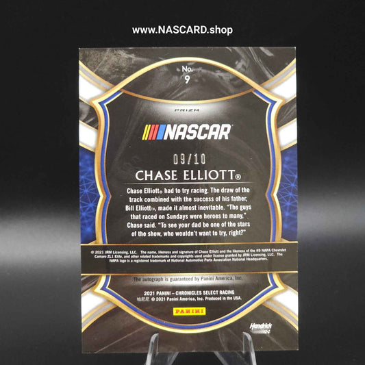 2021 Panini Chronicles Select Gold Prizm #9 Chase Elliott 09/10 - NASCARD.shop