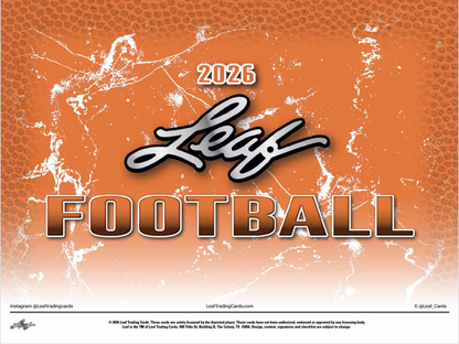 2026 Leaf Football Hobby Box | 6 Autos Per Box