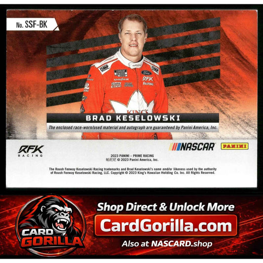 2023 Panini Prime #SSF-BK Brad Keselowski Souvenir Signatures Tires #/25
