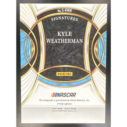 2026 Panini Select NASCAR Kyle Weatherman #S-KWM Signatures Ice Prizms Auto