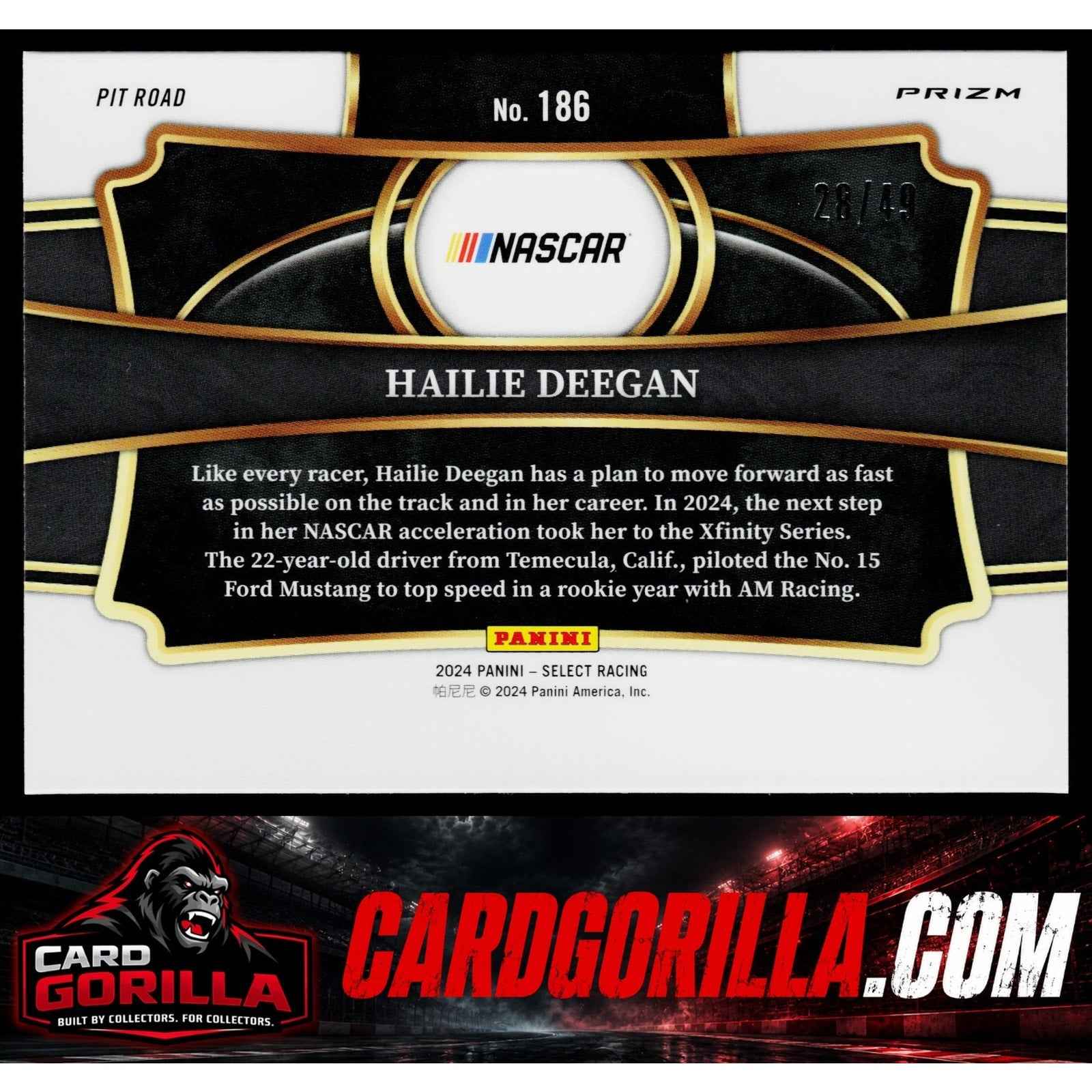 2024 Panini Select #186 Hailie Deegan Orange Prizms #/49