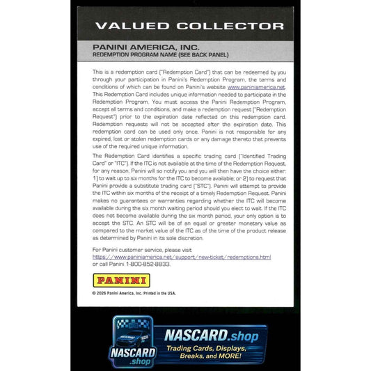 2025 National Treasures Carl Edwards Jeff Burton Dual Auto Silver /25 Redemption