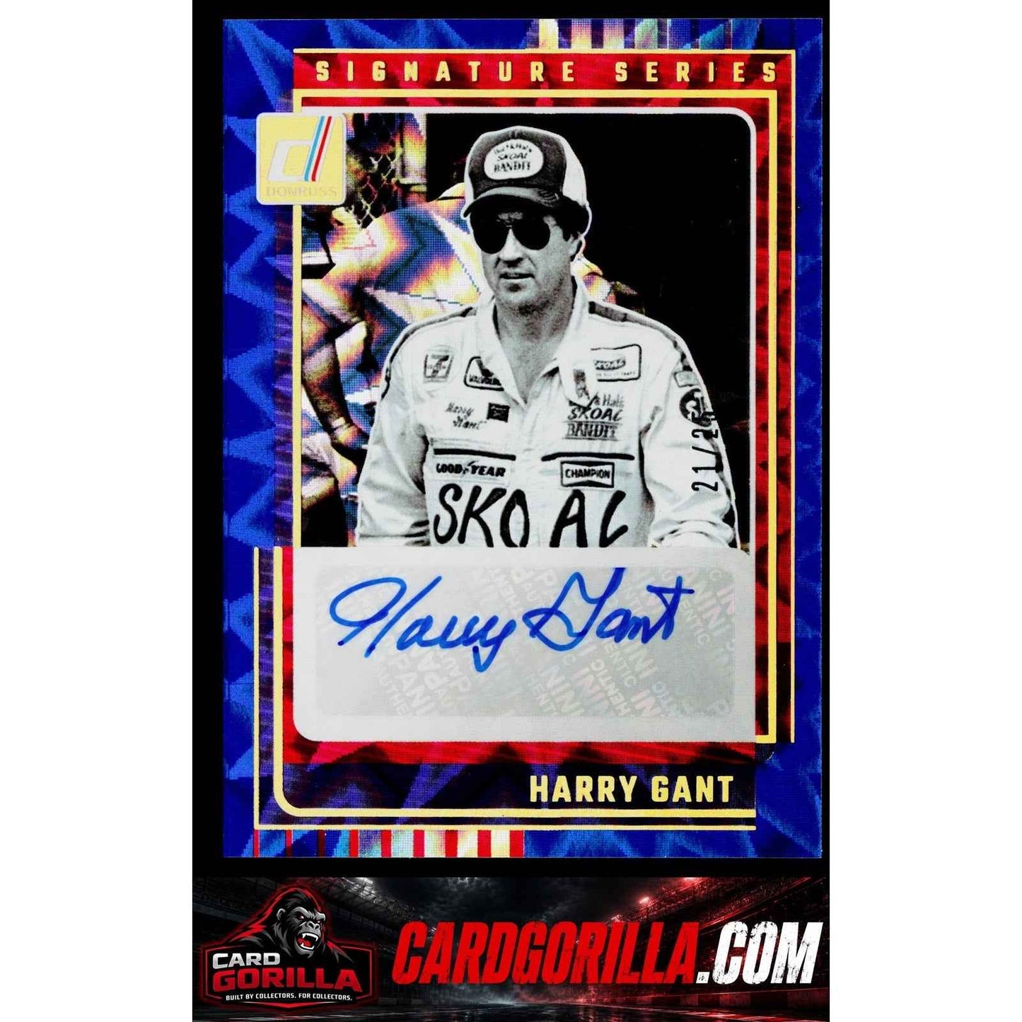 2025 Donruss #SS-HGT Harry Gant Signature Series Blue Xplosion #/25