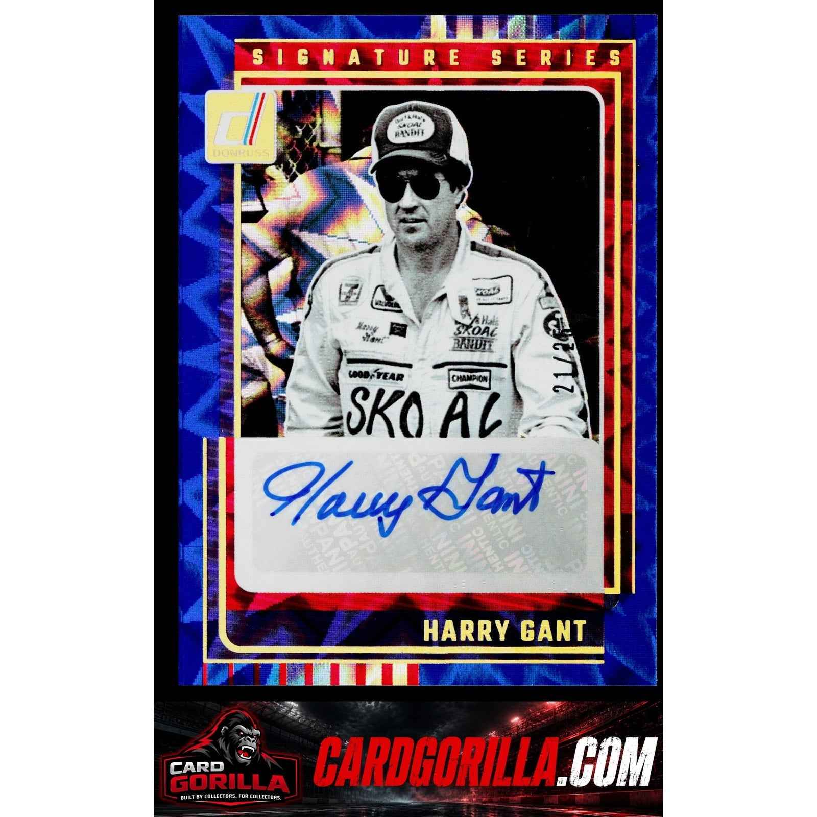 2025 Donruss #SS-HGT Harry Gant Signature Series Blue Xplosion #/25