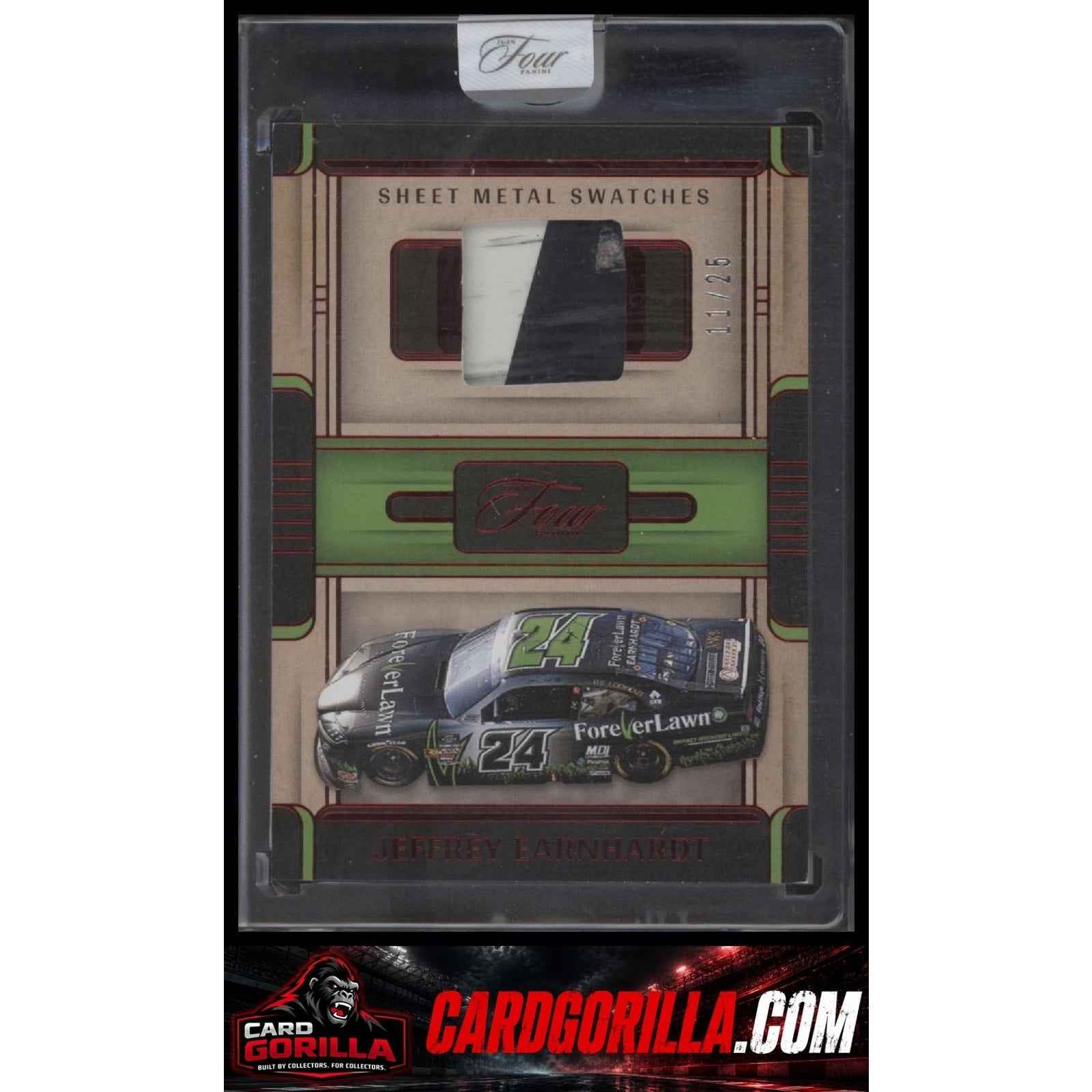 2025 Panini Turn Four #SWS-JET Jeffrey Earnhardt Sheet Metal Swatches Red #/25