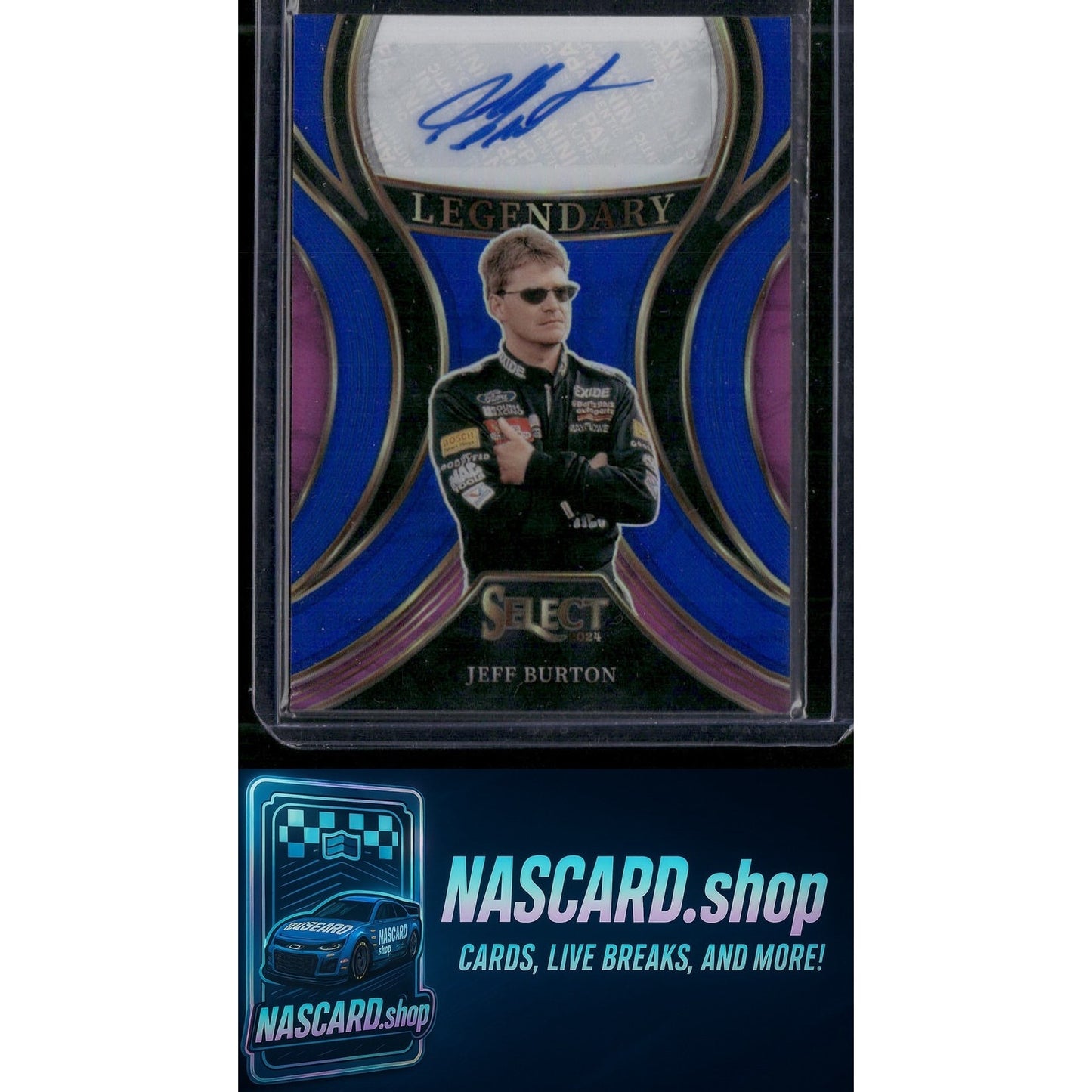 2024 Panini Select #LS-JBT Jeff Burton Legendary Signatures Blue Prizms #/49 - NASCARD.shop