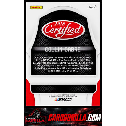 2018 Panini Certified #6 Collin Cabre Green #/10