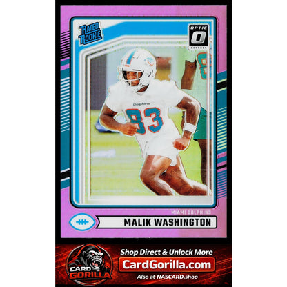 2024 Donruss #397 Malik Washington Optic Rated Rookies Preview Pink