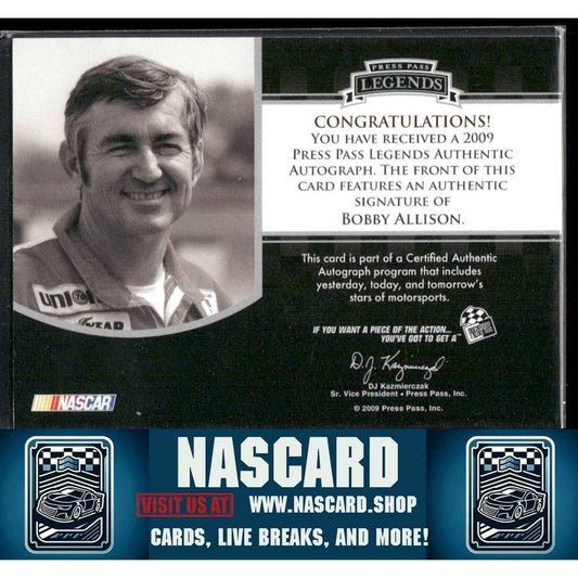 2009 Press Pass Legends Authentic Autograph Bobby Allison /45 - NASCARD.shop