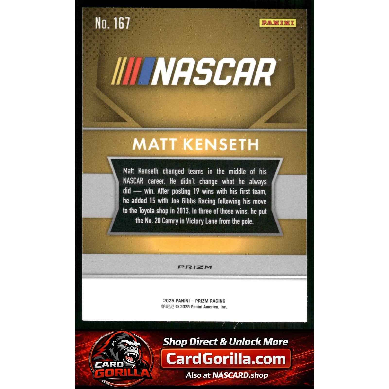 2025 Panini Prizm #167 Matt Kenseth White Sparkle
