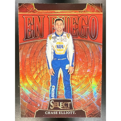 2025 Panini Select Chase Elliott #24 En Fuego Red Prizm /99