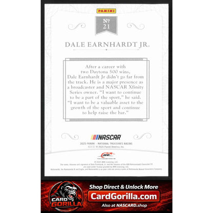 2025 National Treasures #21 Dale Earnhardt Jr 2016 Throwback Holo Silver /25