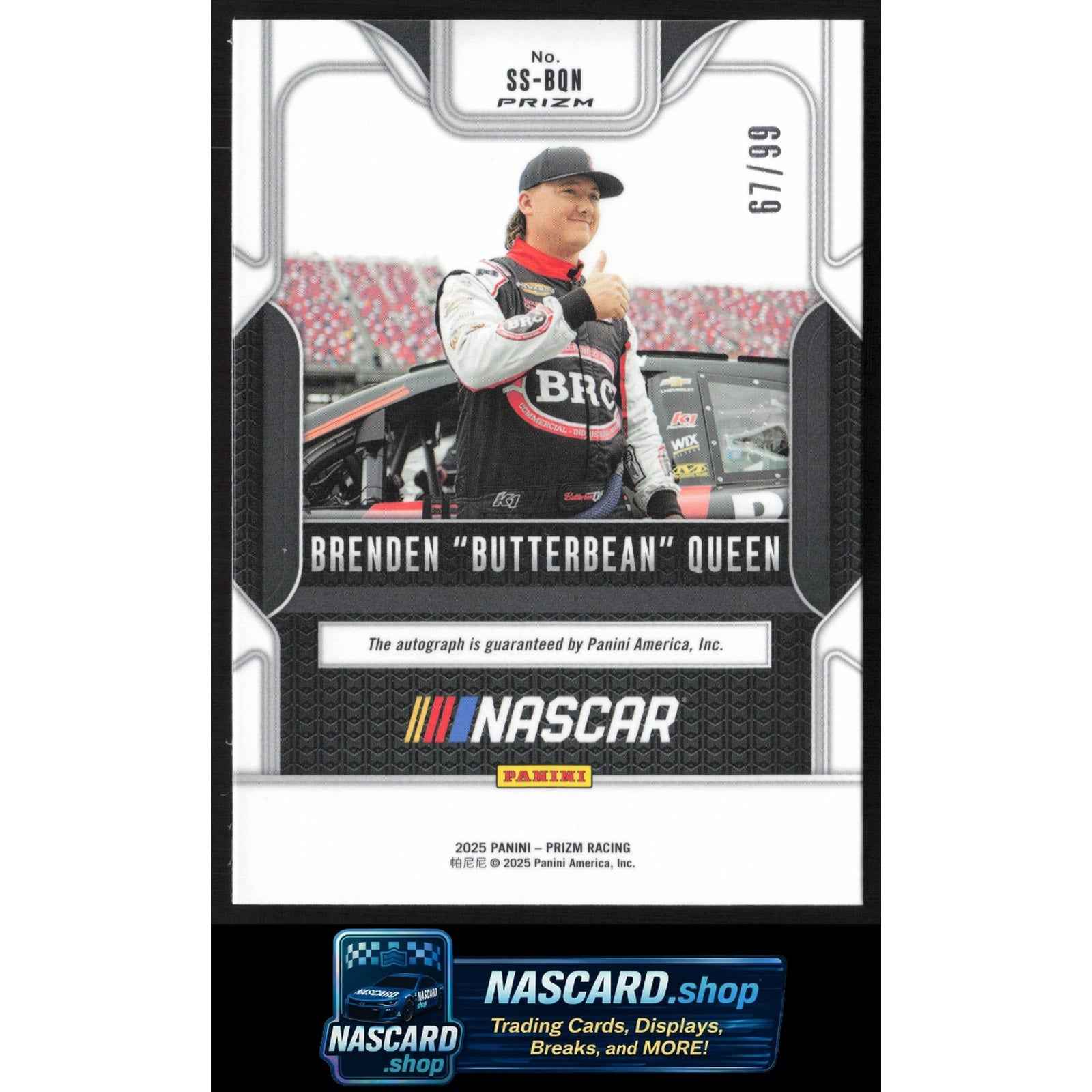 2025 Panini Prizm Brenden Butterbean Queen Sensational Signatures Red #/99