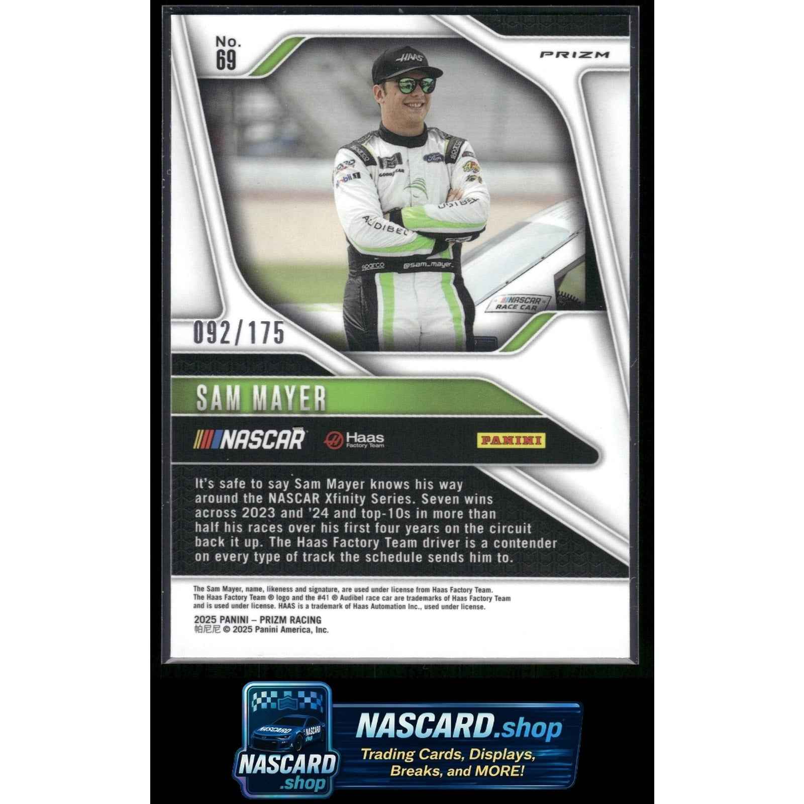 2025 Panini Prizm #69 Sam Mayer Red Power #/175