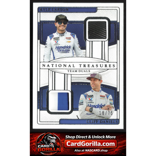 2025 Panini National Treasures #TD-LD Kyle Larson/Cliff Daniels Team Duals #/75