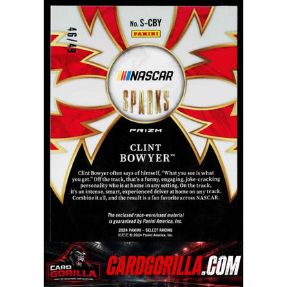 2024 Panini Select #S-CBY Clint Bowyer Sparks Red Prizms #/49