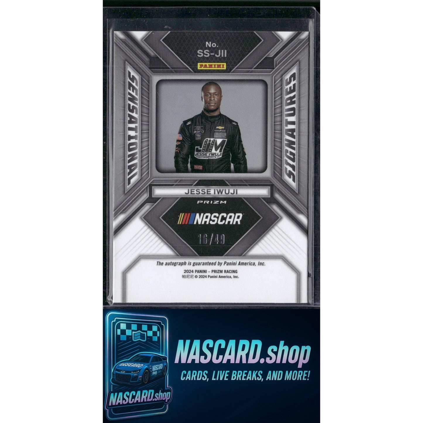 2024 Panini Prizm #SS-JII Jesse Iwuji Sensational Signatures Blue - NASCARD.shop