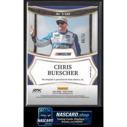 2025 Panini Select #S-CBR Chris Buescher Signatures Blue Prizms #/99