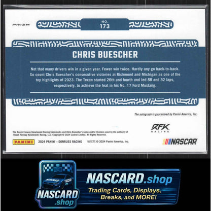 2024 Donruss #173 Chris Buescher Optic Signatures