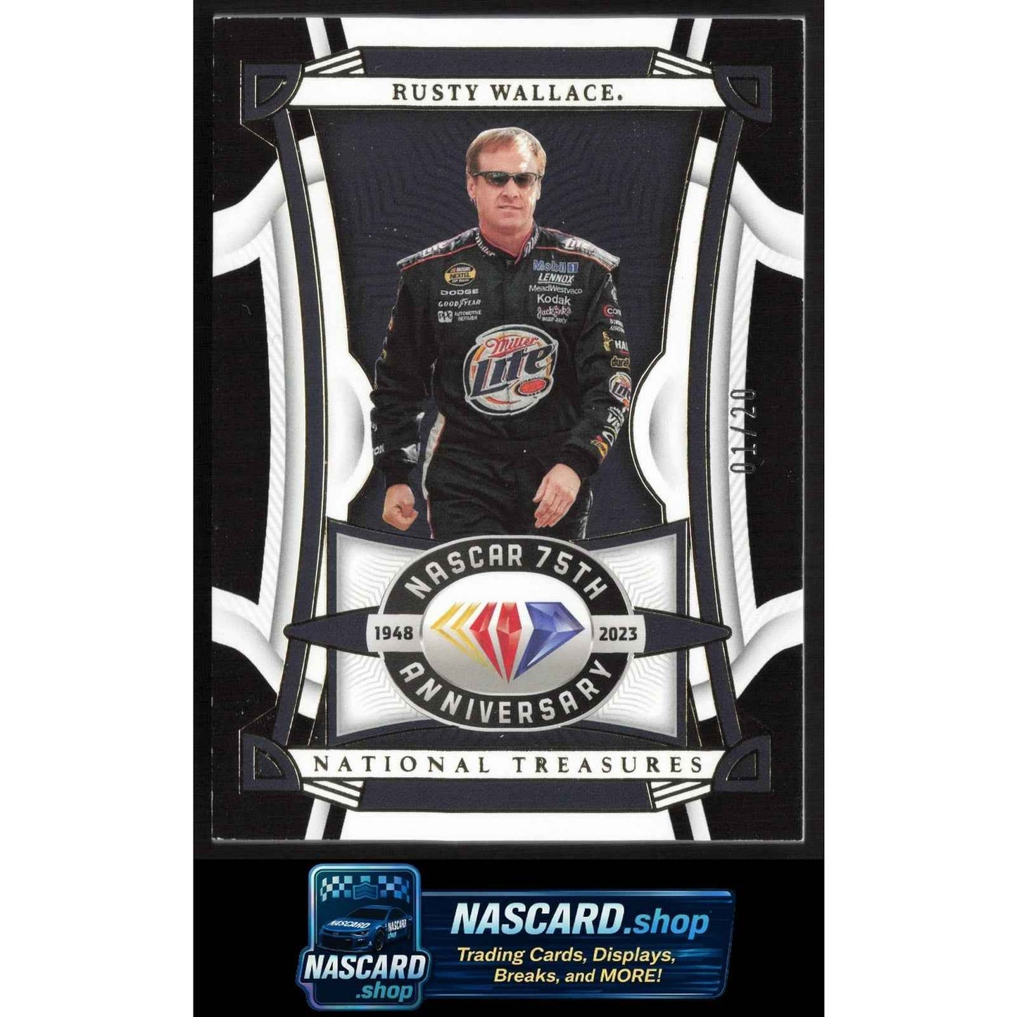 2023 Panini National Treasures #46 Rusty Wallace Midnight #01/20