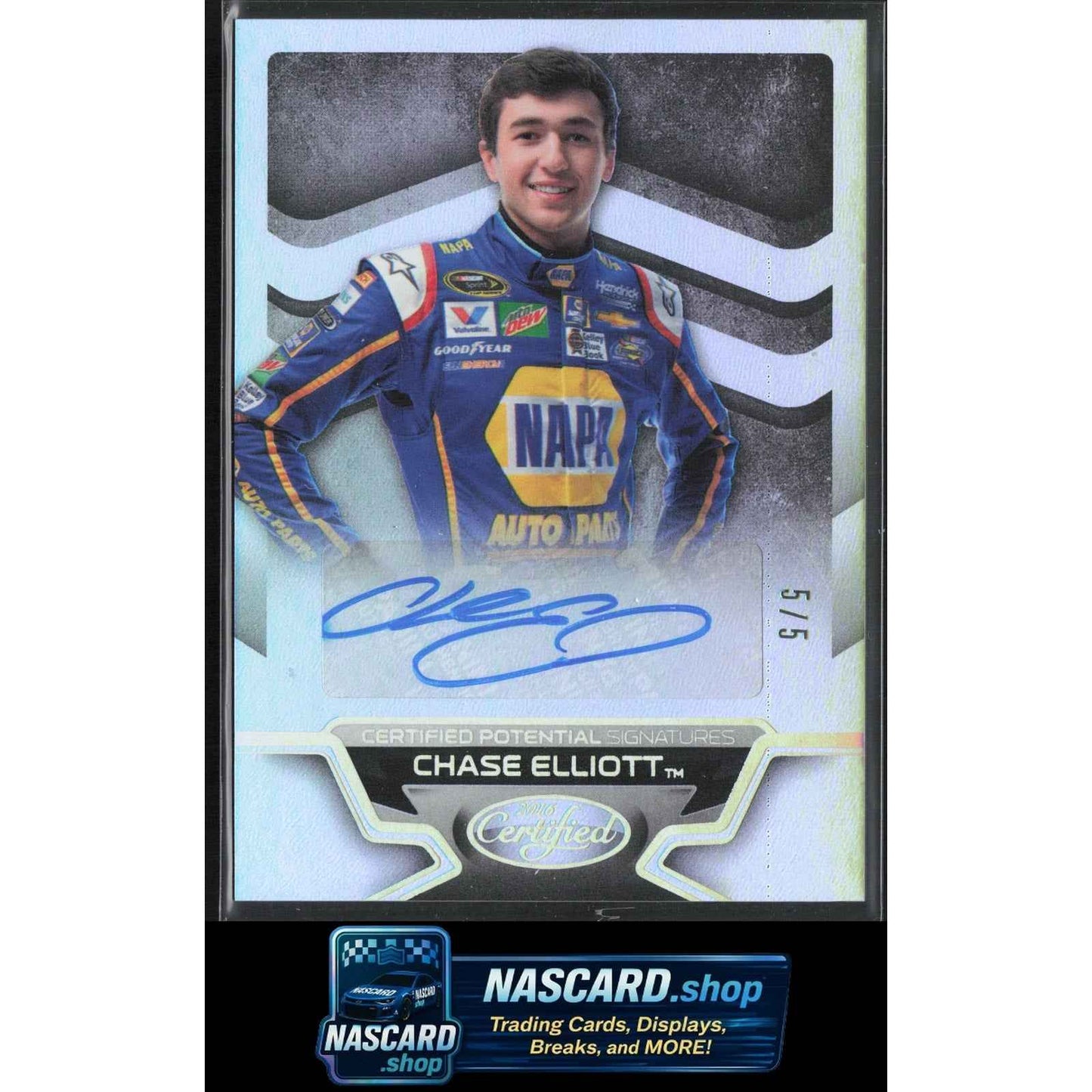 2016 Certified Chase Elliott Certified Potential Signatures Mirror Silver #/5 RC