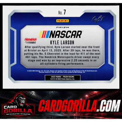 2025 Panini Prizm #7 Kyle Larson Victory Lane Gold Vinyl #1/1