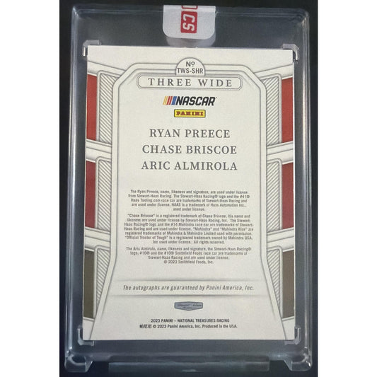2023 National Treasures Almirola Briscoe Preece Three Wide Auto Holo Gold /5