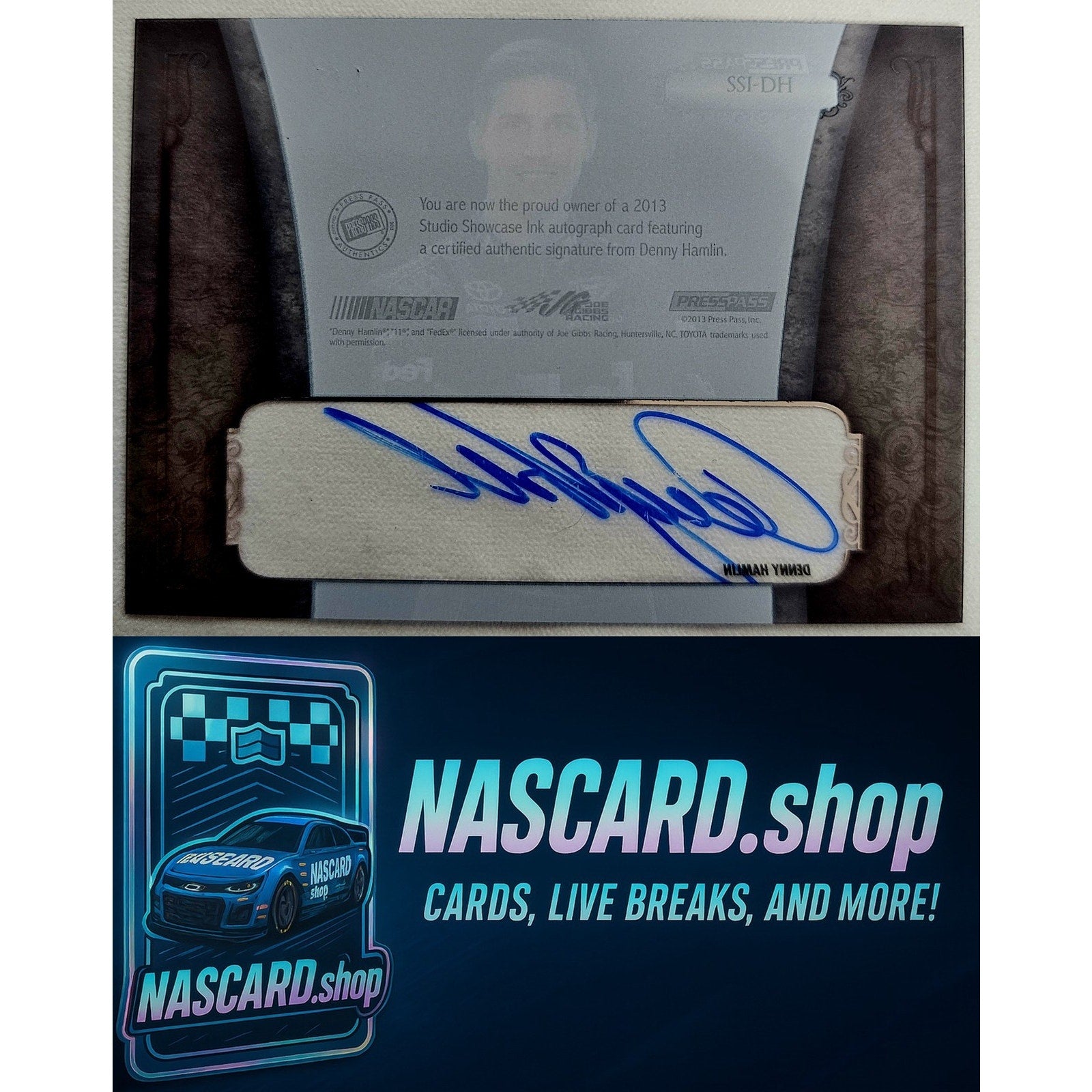 2013 Press Pass Showcase #SSI-DH Denny Hamlin Studio Showcase Ink Red #/5 - Card Gorilla