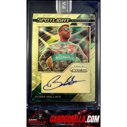 2021 Panini Prizm #SS-BW Bubba Wallace Spotlight Signatures Gold Vinyl #/1