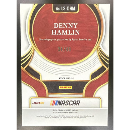 2026 Panini Select NASCAR Denny Hamlin Legendary Signatures Purple Prizms /49
