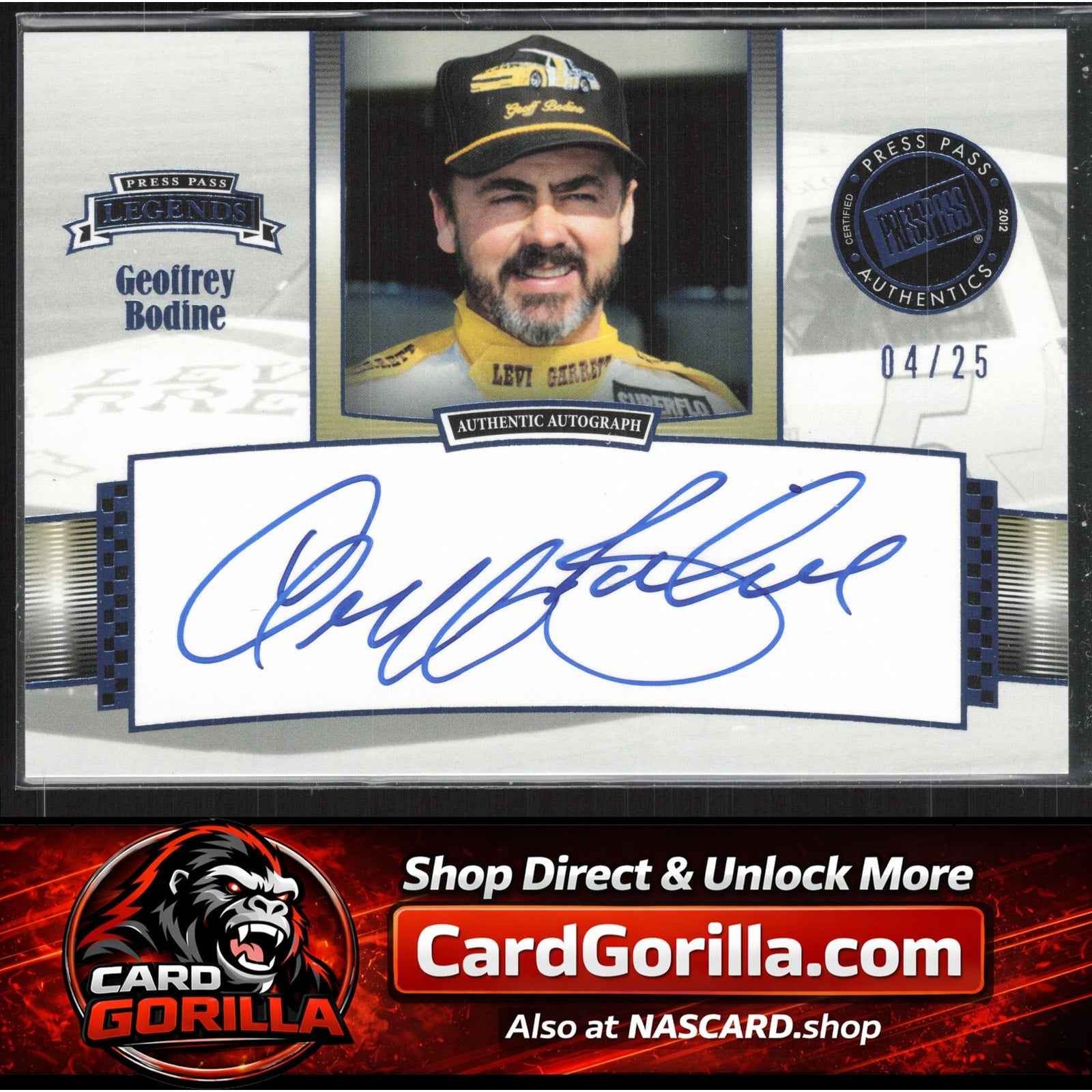 2012 Press Pass Legends #LG-GB Geoff Bodine Autographs Blue #/25