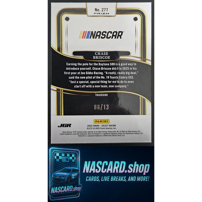 2025 Panini Select Trackside #277 Chase Briscoe Gold Power Plaid #/13
