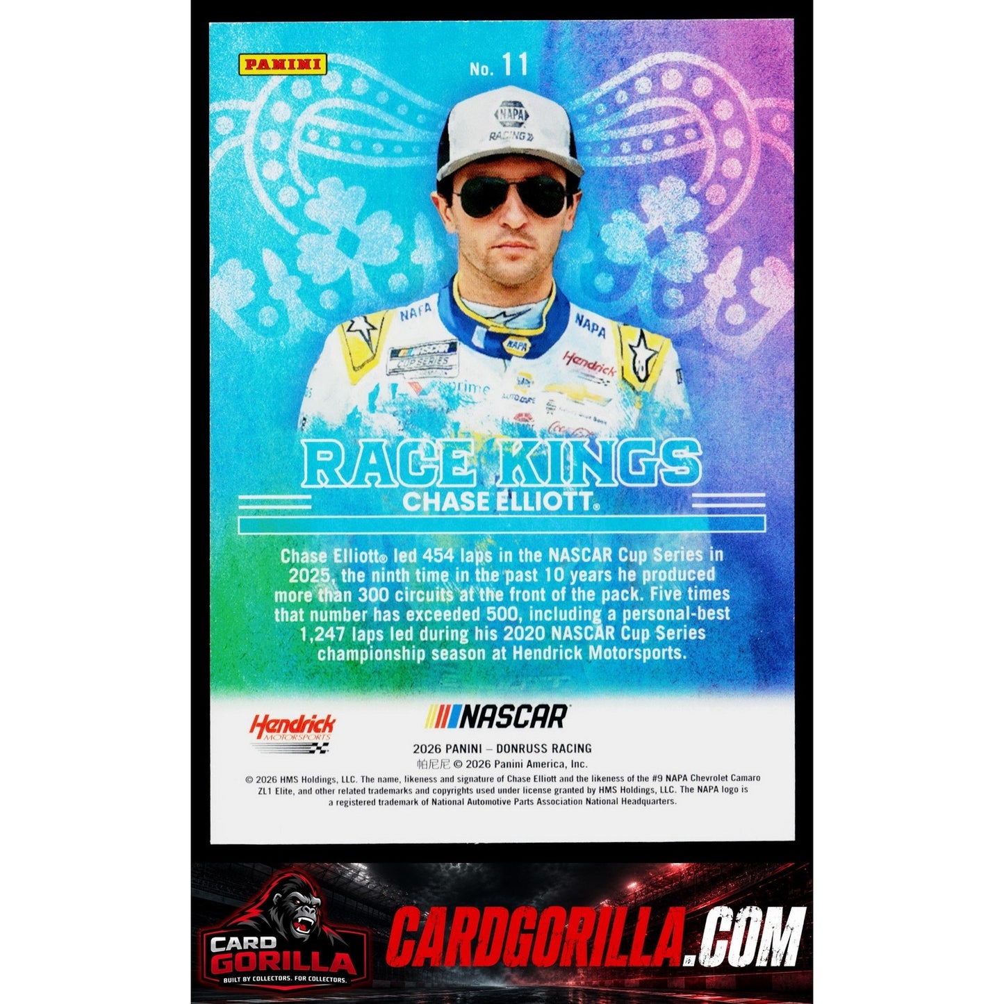 2026 Donruss #11 Chase Elliott Race Kings Diamond Plate #/199