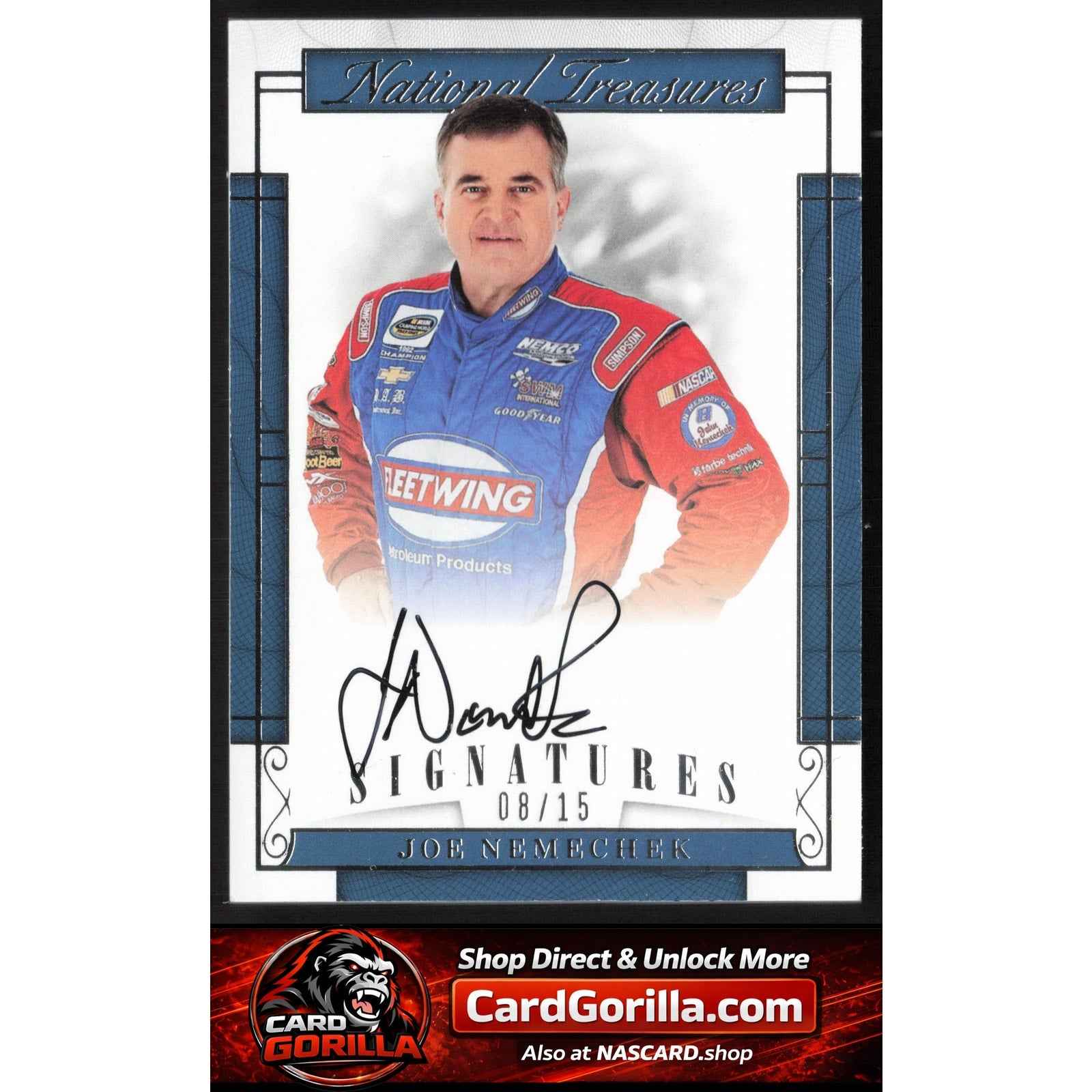 2017 Panini National Treasures #S-JN Joe Nemechek Signatures Holo Gold #/15