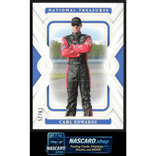 2025 Panini National Treasures #18 Carl Edwards Holo Silver #/25