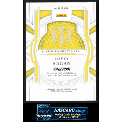 2025 Panini National Treasures #RUS-DRA David Ragan Race Used Sheet Metal #/99