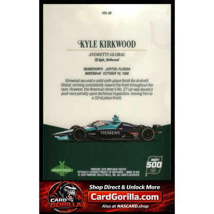 2025 Parkside Indy 500 Pacific #32 Kyle Kirkwood