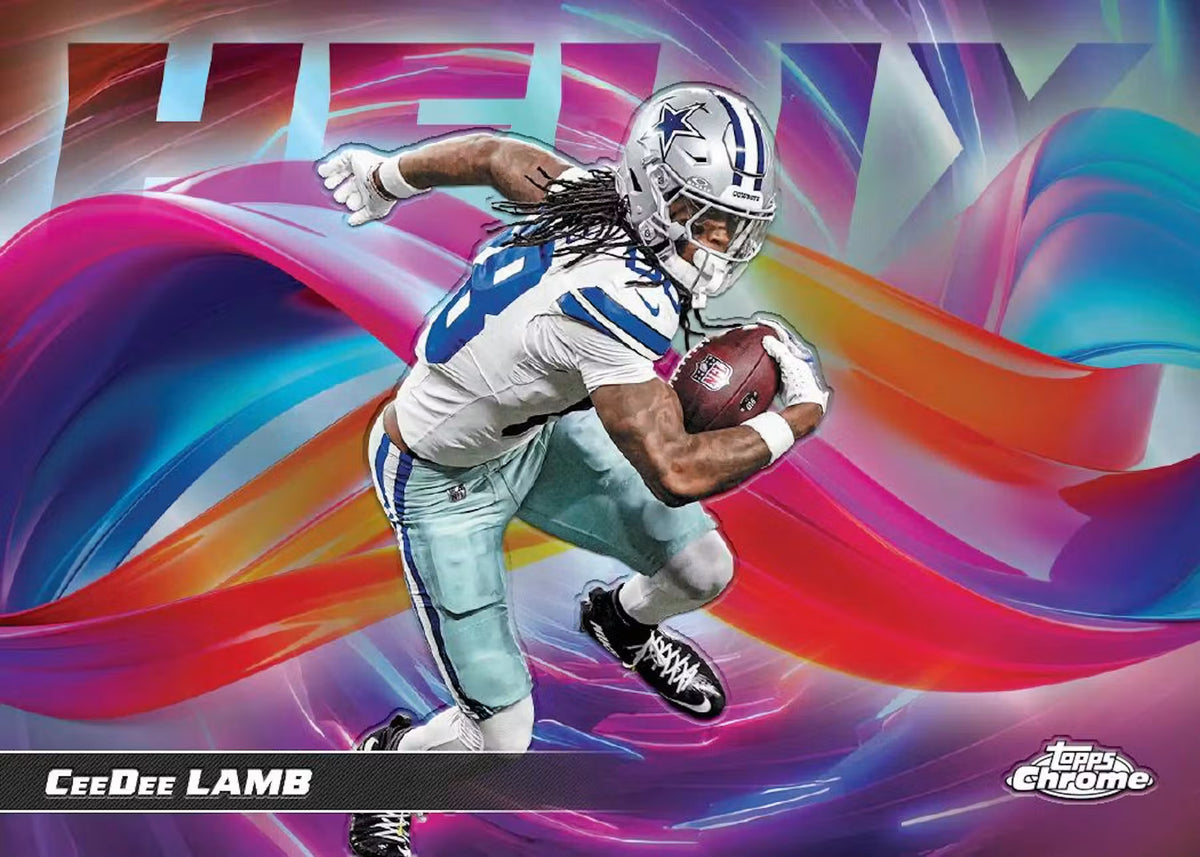 Football player in action with colorful abstract background