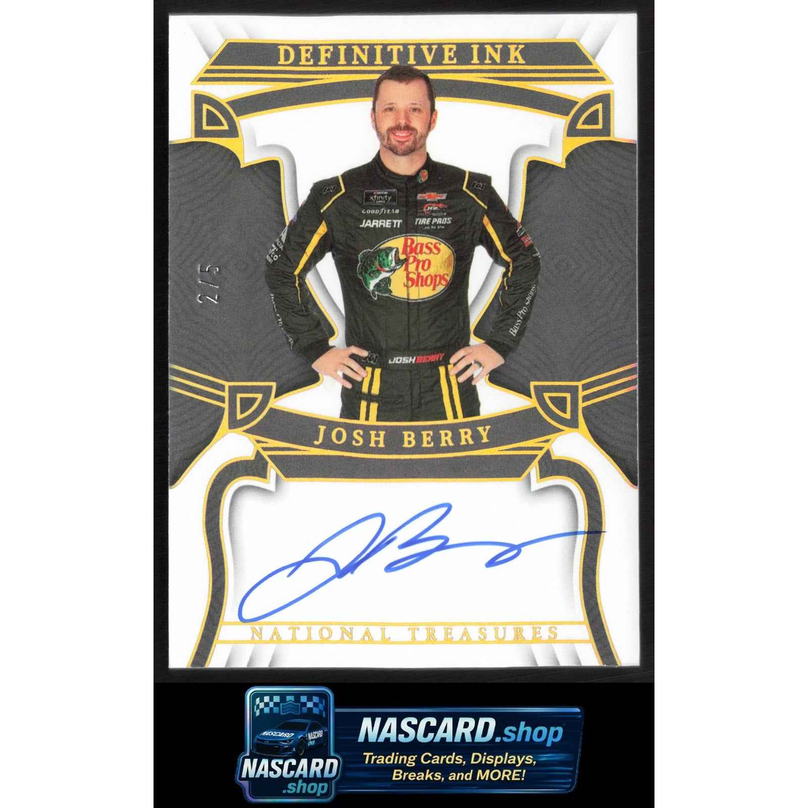 2024 Panini National Treasures Josh Berry 2023 Definitive Ink Holo Gold #/5