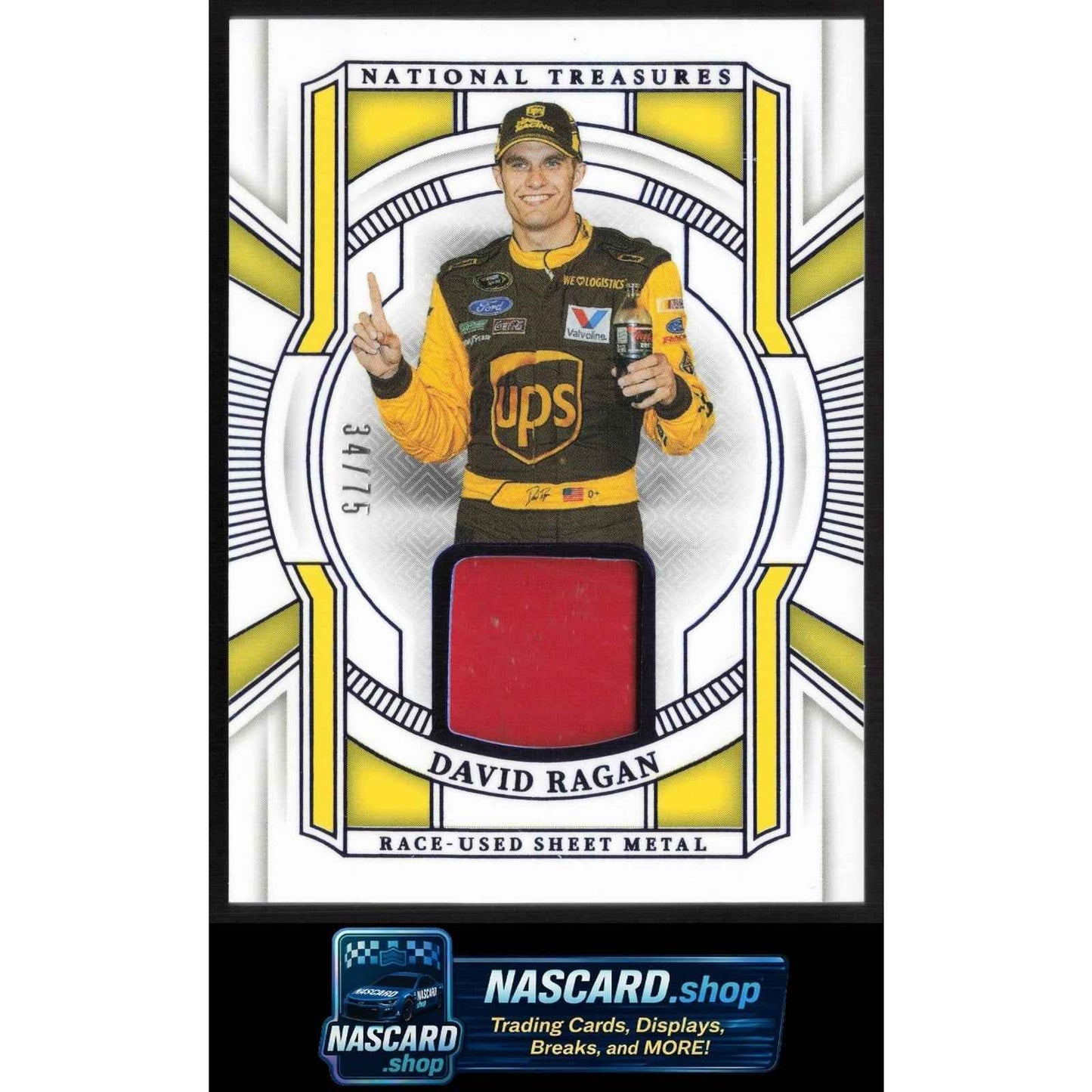 2025 Panini National Treasures David Ragan Race Used Sheet Metal Blue #/75