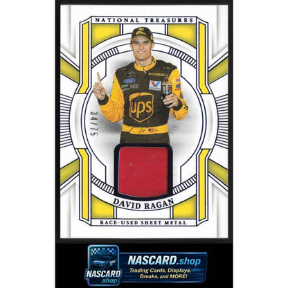 2025 Panini National Treasures David Ragan Race Used Sheet Metal Blue #/75