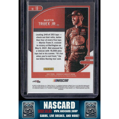 2022 Panini Chronicles #18 Martin Truex Jr. Absolute Gold #/10 - NASCARD.shop