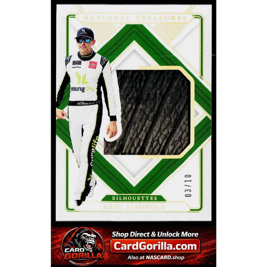 2025 Panini National Treasures #SIL-AAA Aric Almirola Silhouettes Holo Gold #/10